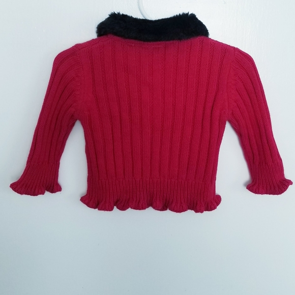 Koala Kids Baby Girl's Red Buttoned Cardigan Sweater Size 3-6 Mos - Picture 9 of 10